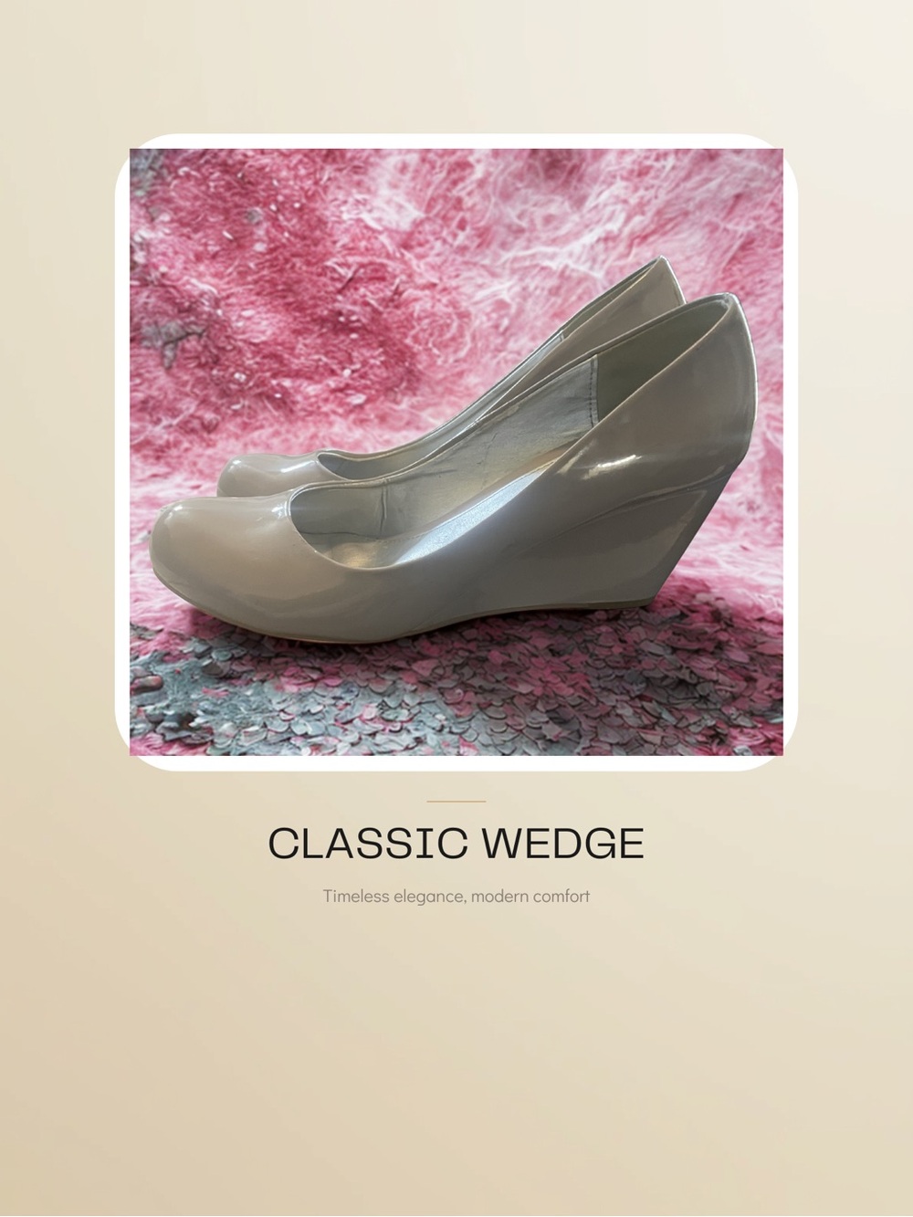 Laundry By Shelli Segal Cream Patent Wedge Pumps